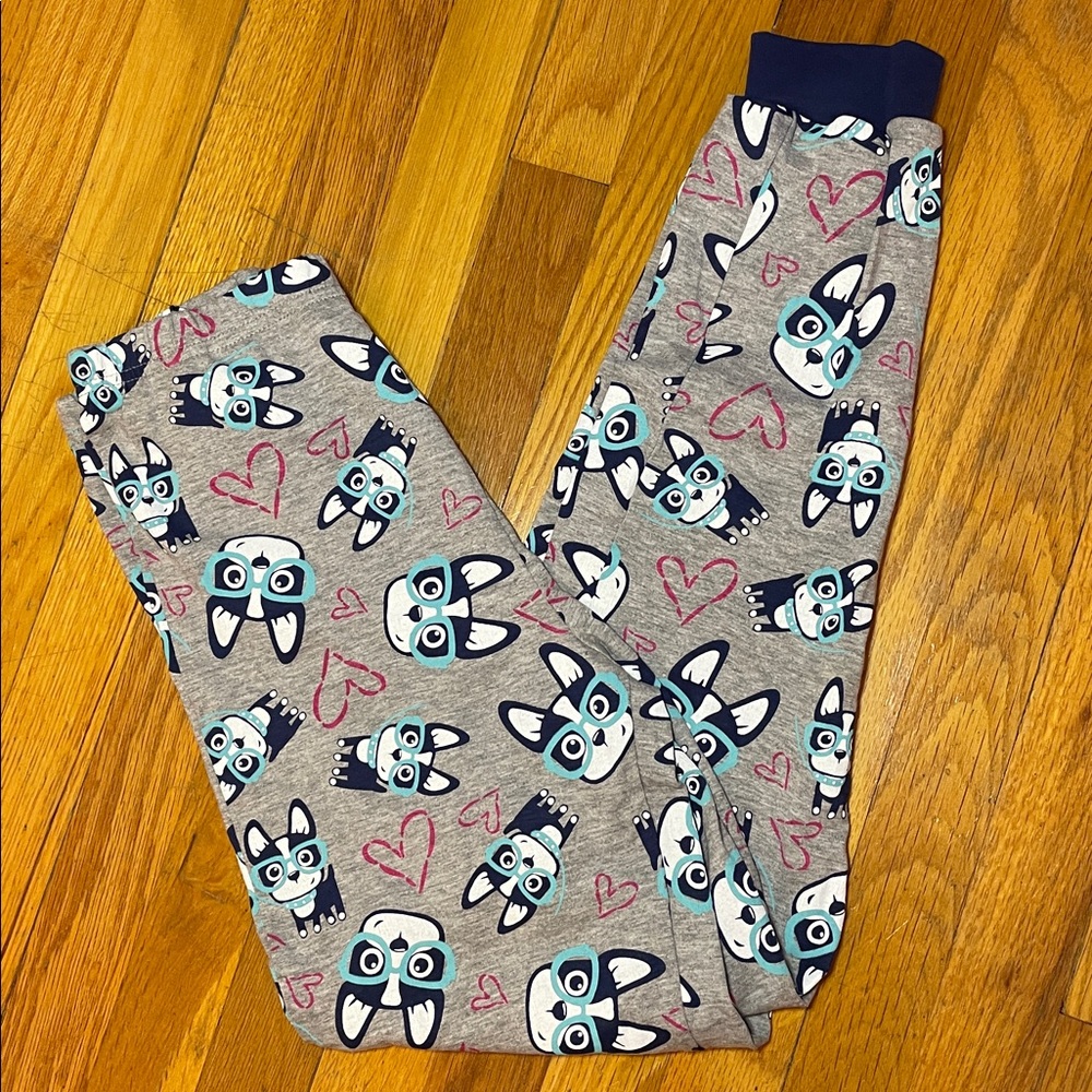 Cute SLEEP RIOT KIDS Fun Unique Bulldog Print Soft Cozy Cottagecore Pajama Pants